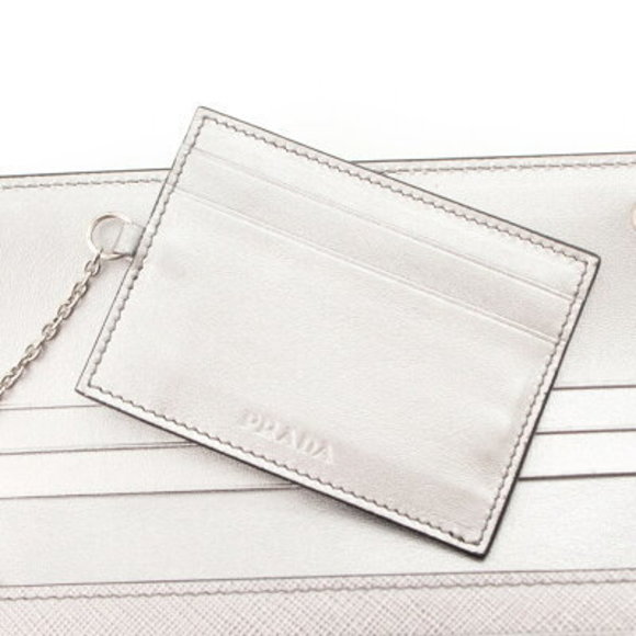Prada Saffiano Shine Long Wallet Silver - Picture 4 of 8